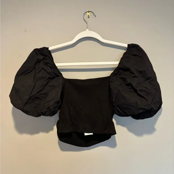 Women's Zara Black Cropped Top -  Size Large NWT - Picture 6 of 7